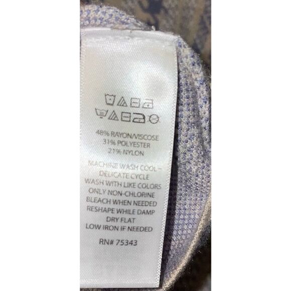 Rachel Zoe Large Houndstooth Knit Mock Turtleneck Fitted Sweater - Picture 5 of 13